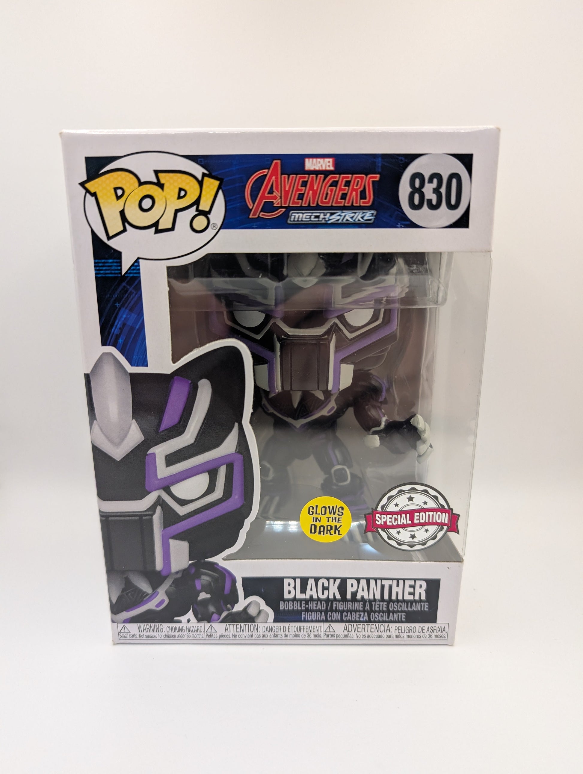 MARVEL Black Panther Funko POP! Vinyl #830 NEW Avengers Glow In The Dark Edition FRENLY BRICKS - Open 7 Days