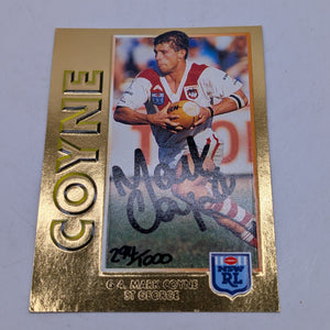 Mark Coyne Gold Signature Card #294/1000 Numbered NSW RL FRENLY BRICKS - Open 7 Days