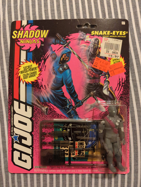 GI JOE Shadow Ninjas 1993 Snake Eyes Inviso Power Action Figure Package Variant FRENLY BRICKS - Open 7 Days