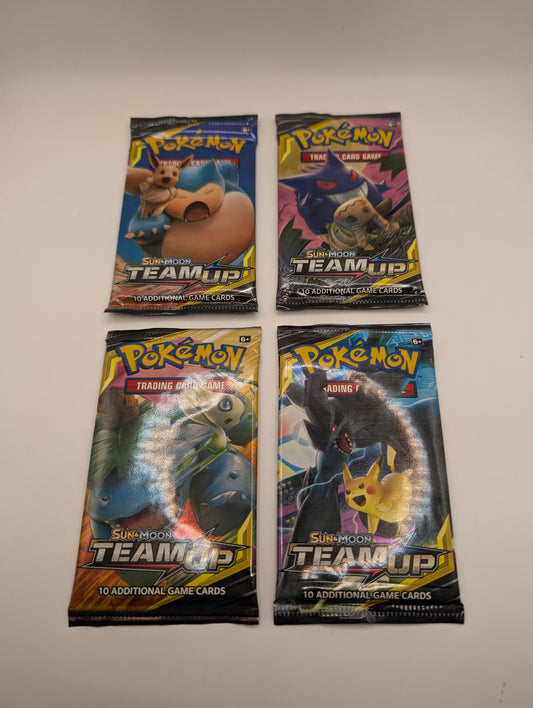 Pokemon TCG Sun & Moon Team Up 4 Booster Packs - Art Set FRENLY BRICKS - Open 7 Days
