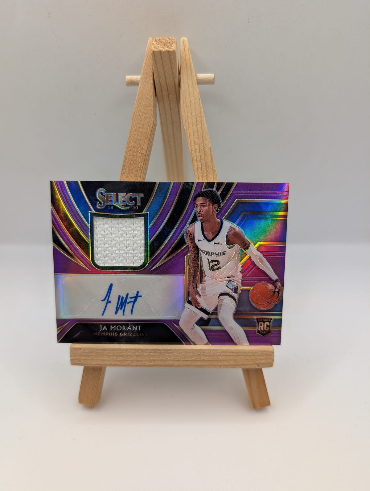 Ja Morant 2019-20 Panini Select Purple Rookie Jersey Auto Card #RJA-JMT /99 FRENLY BRICKS - Open 7 Days image 1