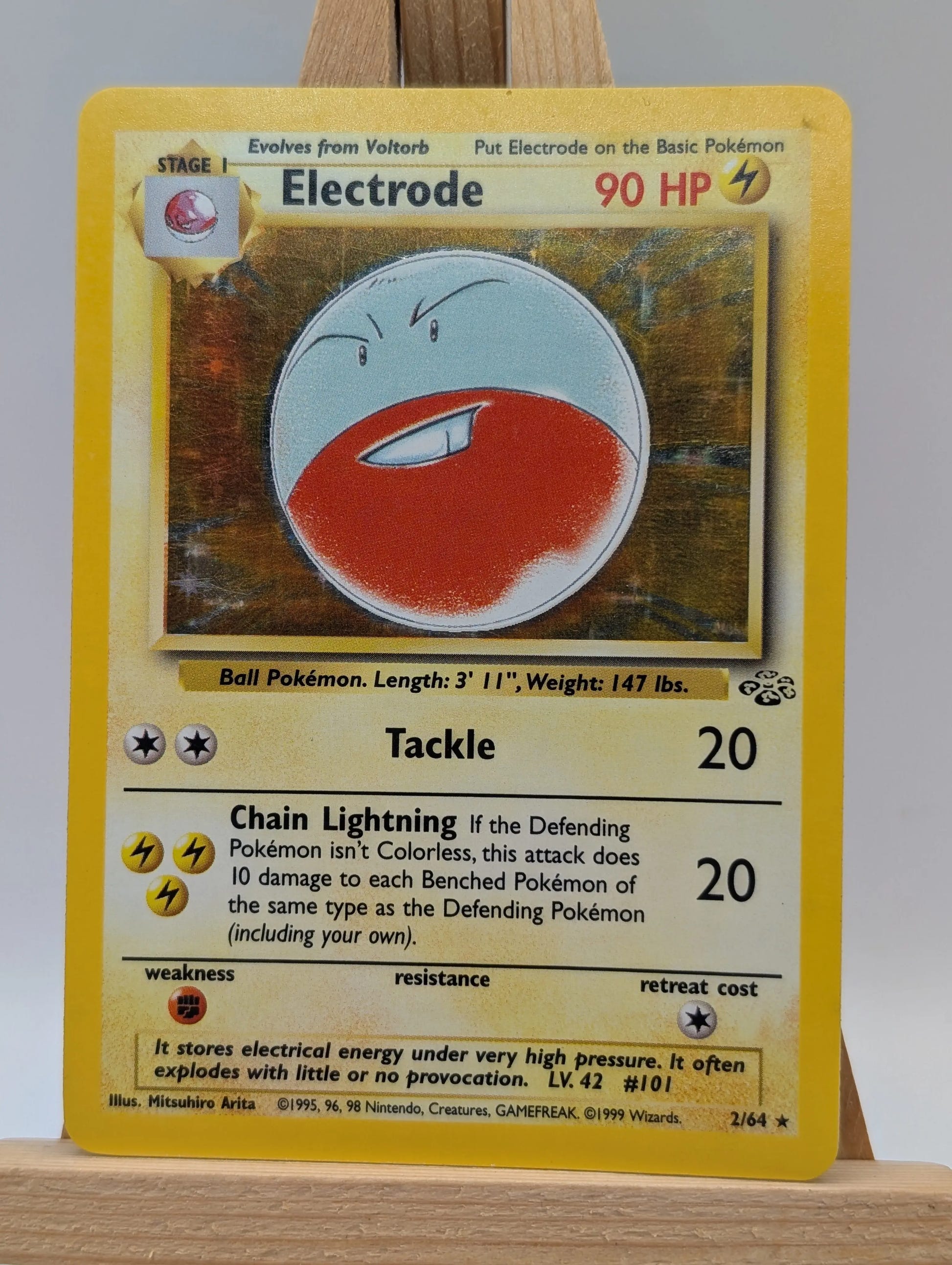 Electrode 2/64 No Symbol Rare Holo Jungle TCG 1999 Pokémon Card FRENLY BRICKS - Open 7 Days image 2