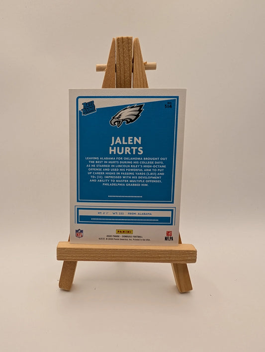 Jalen Hurts Rookie #314 2020 Donruss Rated Rookies Canvas Philadelphia Eagles FRENLY BRICKS - Open 7 Days