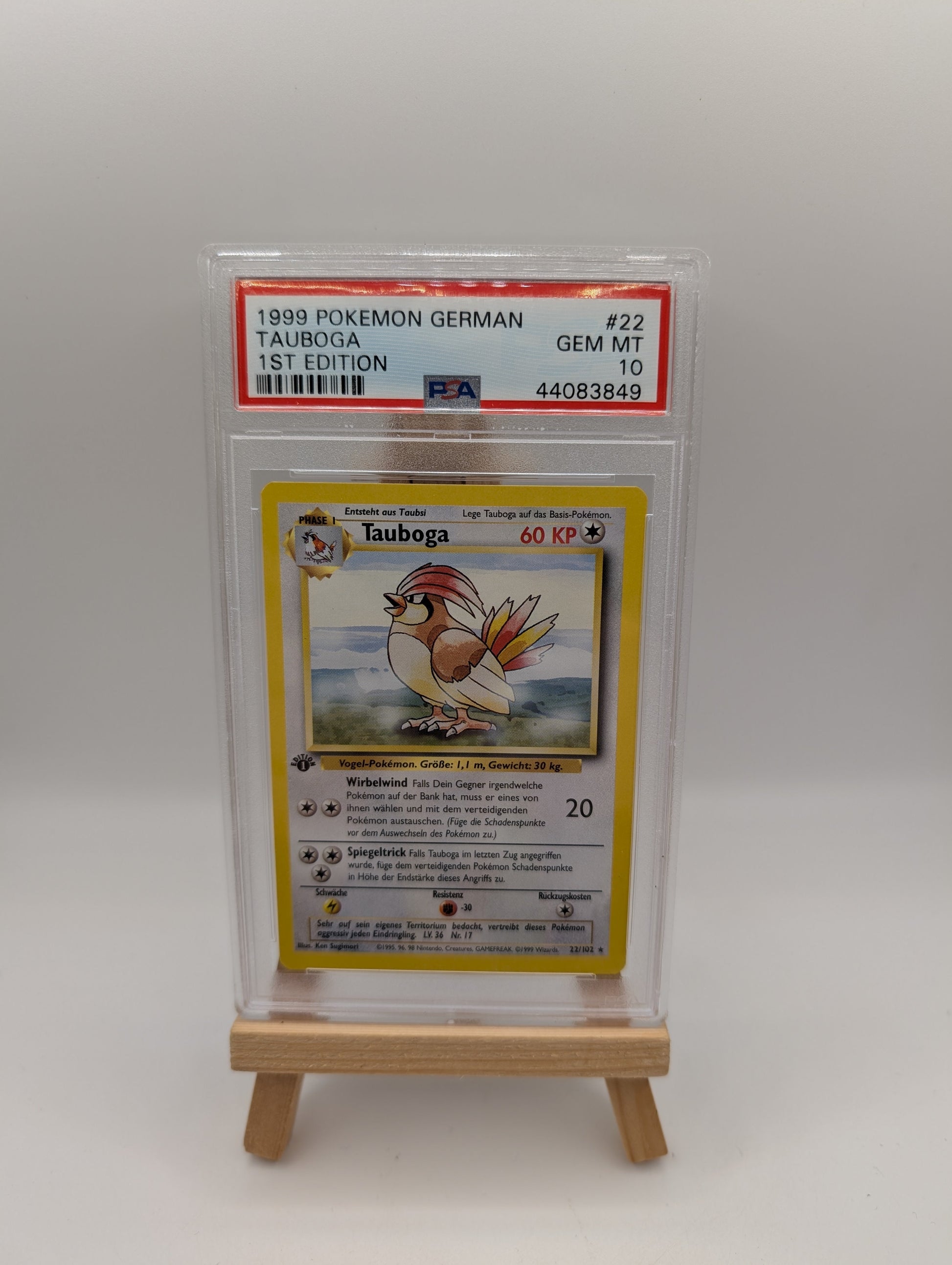 1999 Pokemon German Tauboga Pidgeotto  1st edition #22 Graded Gem Mint PSA 10 FRENLY BRICKS - Open 7 Days