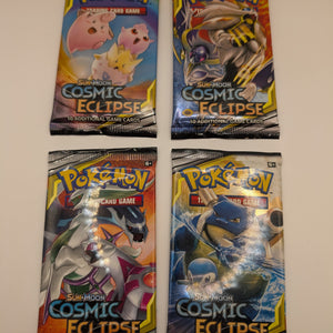 POKEMON TCG COSMIC ECLIPSE 4x Booster Packs (Complete Art Set) Factory Sealed FRENLY BRICKS - Open 7 Days