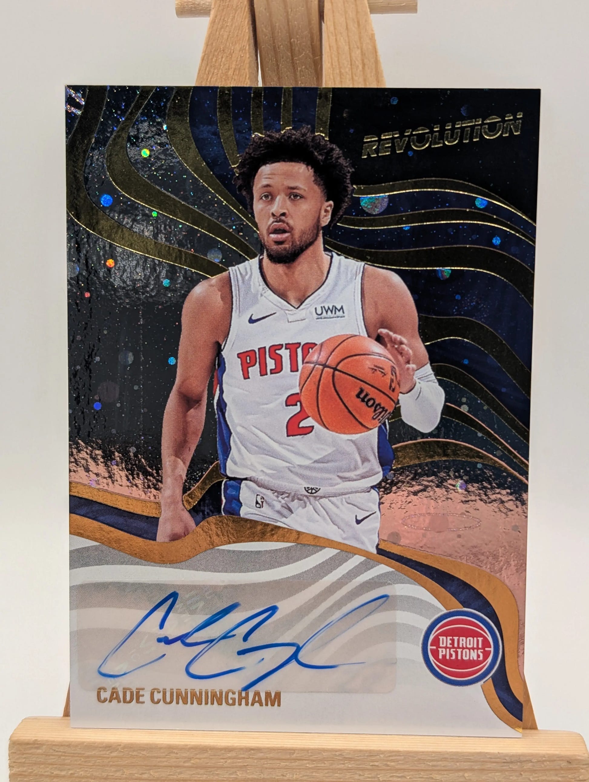 Cade Cunningham 2024-25 Panini Revolution - Cosmo /35 Auto Pistons SSP HIT FRENLY BRICKS - Open 7 Days image 2