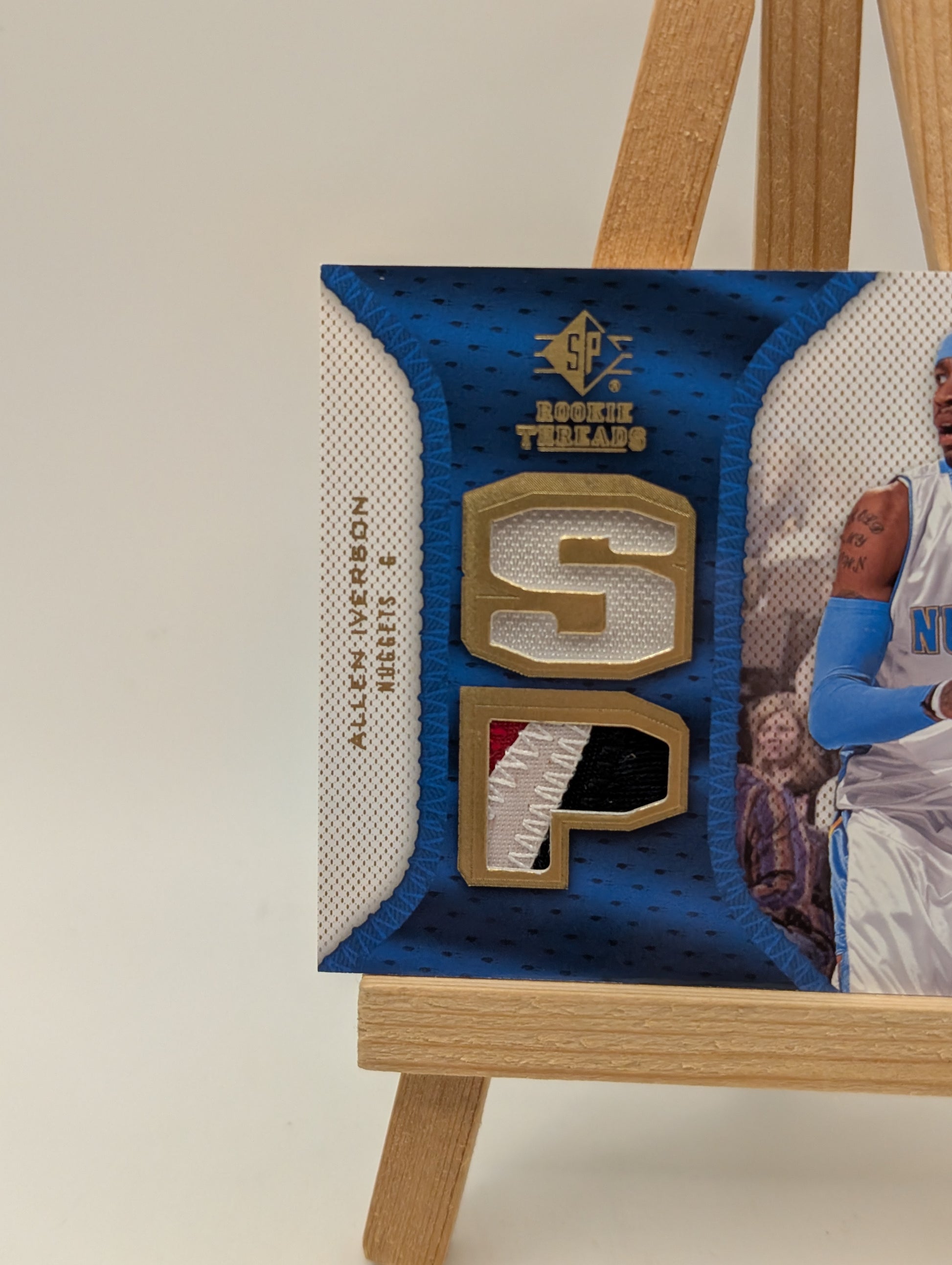 Allen Iverson 2007-08 Sp Rookie Threads Game Used Dual Jersey Nuggets Card