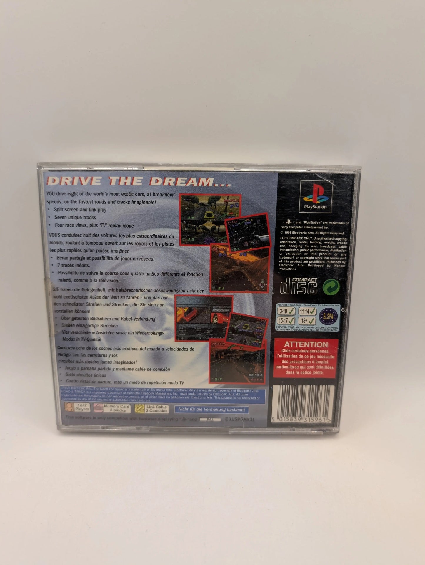 The Need For Speed PS1 Complete With Manual PlayStation 1 PAL FRENLY BRICKS - Open 7 Days