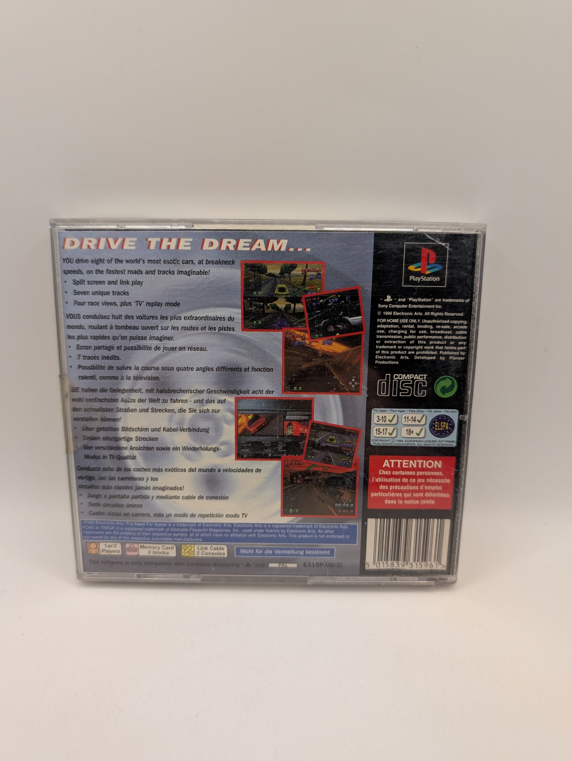 The Need For Speed PS1 Complete With Manual PlayStation 1 PAL FRENLY BRICKS - Open 7 Days