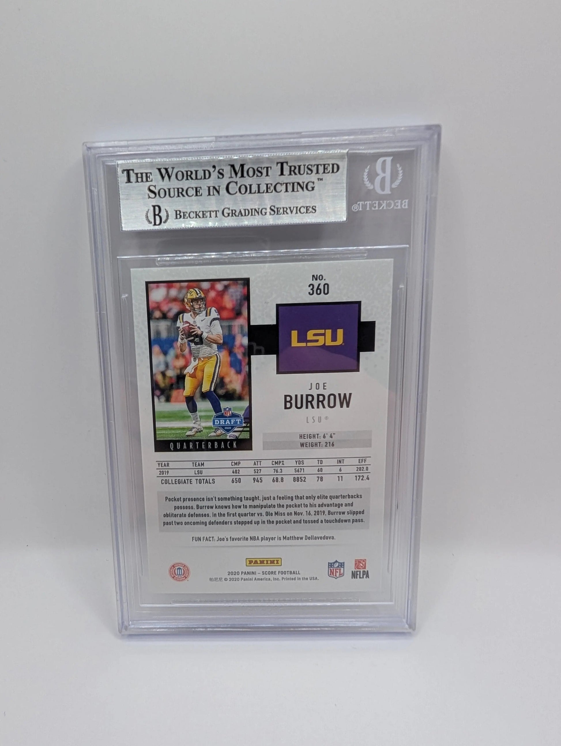 Joe Burrow 2020 Score RC #360 LSU BGS 9 FRENLY BRICKS - Open 7 Days