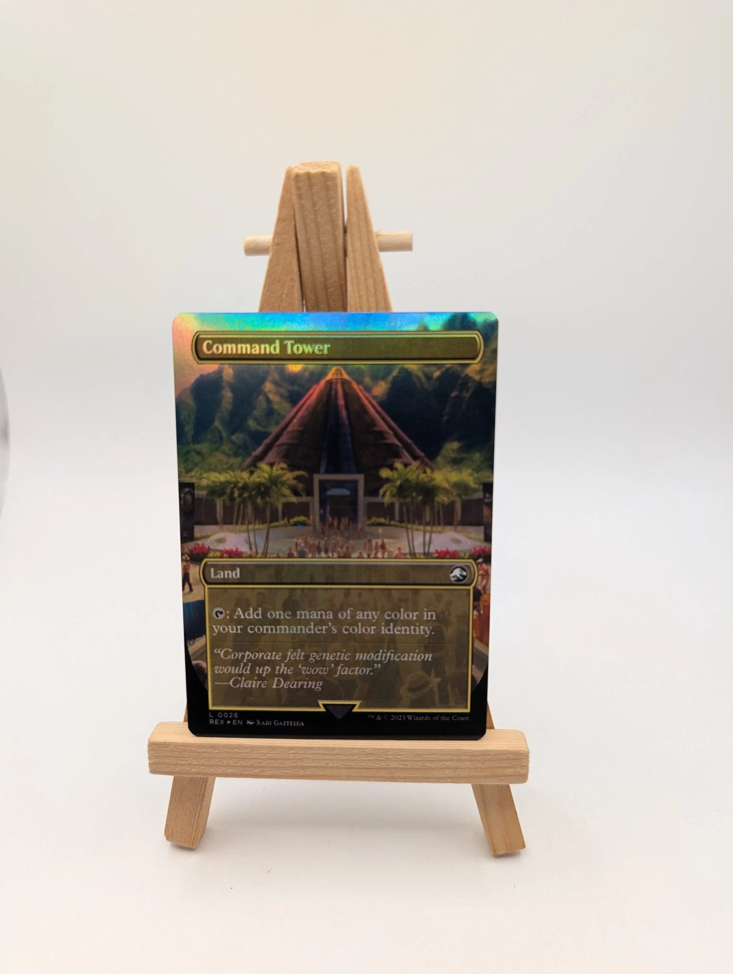 MTG Command Tower BORDERLESS FOIL Jurassic World Collection 0026 NM FRENLY BRICKS - Open 7 Days
