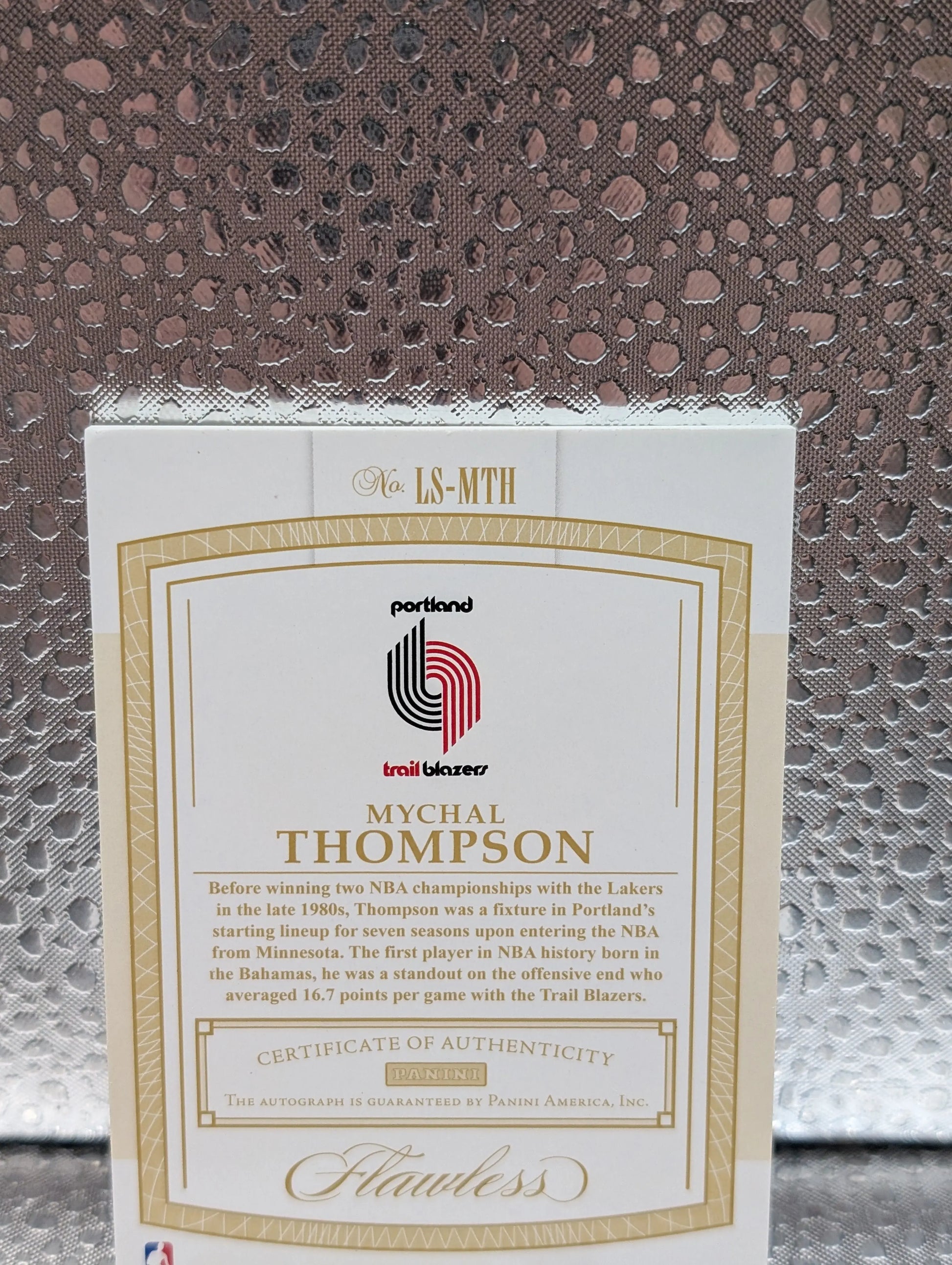 2018-19 Panini Flawless Mychal Thompson Auto /15 Legendary Scripts FRENLY BRICKS - Open 7 Days