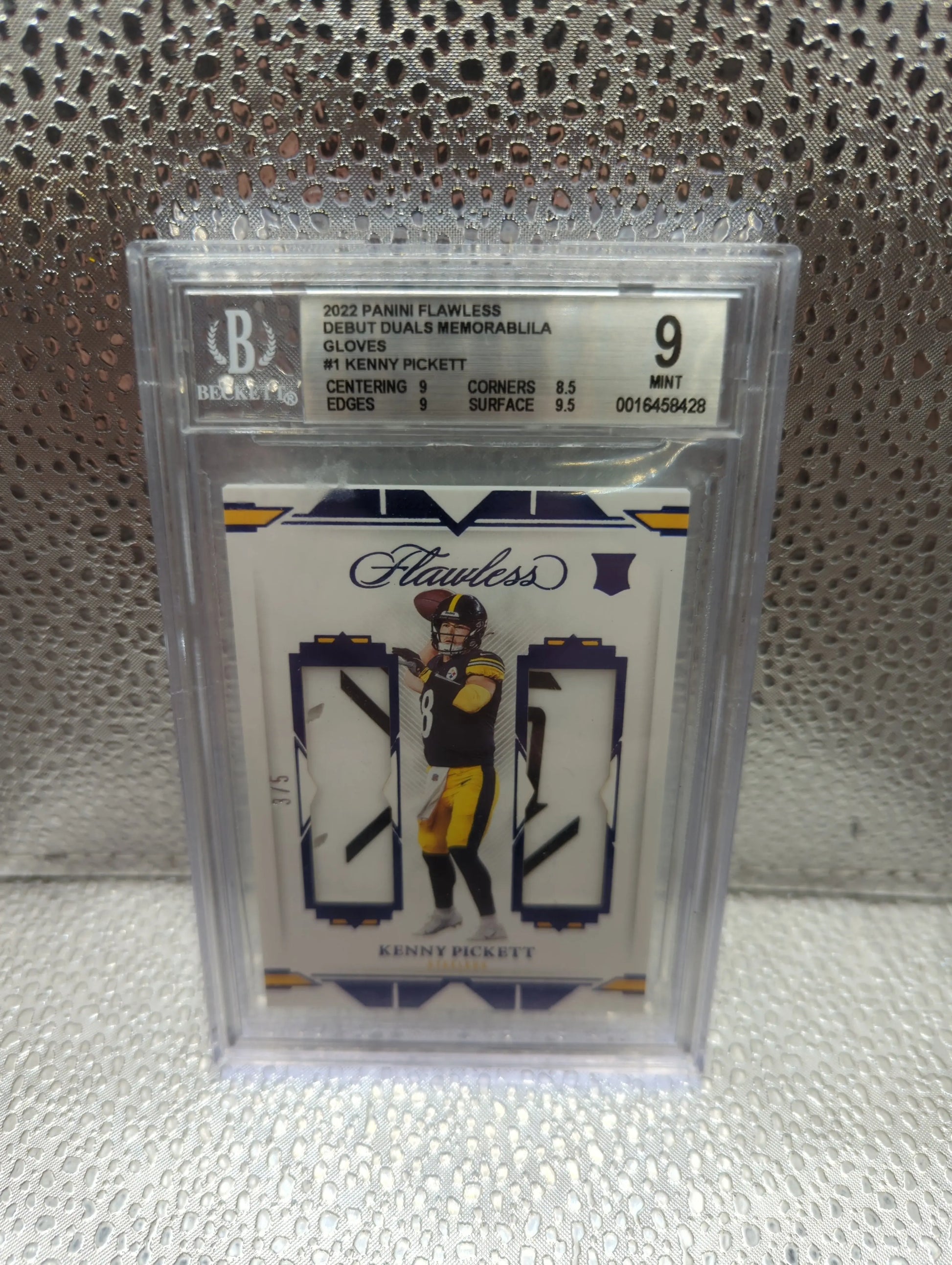 2022 Panini Flawless Debut Duals Memorabilia Gloves #1 Kenny Pickett /5 BGS 9 GRADED FRENLY BRICKS - Open 7 Days