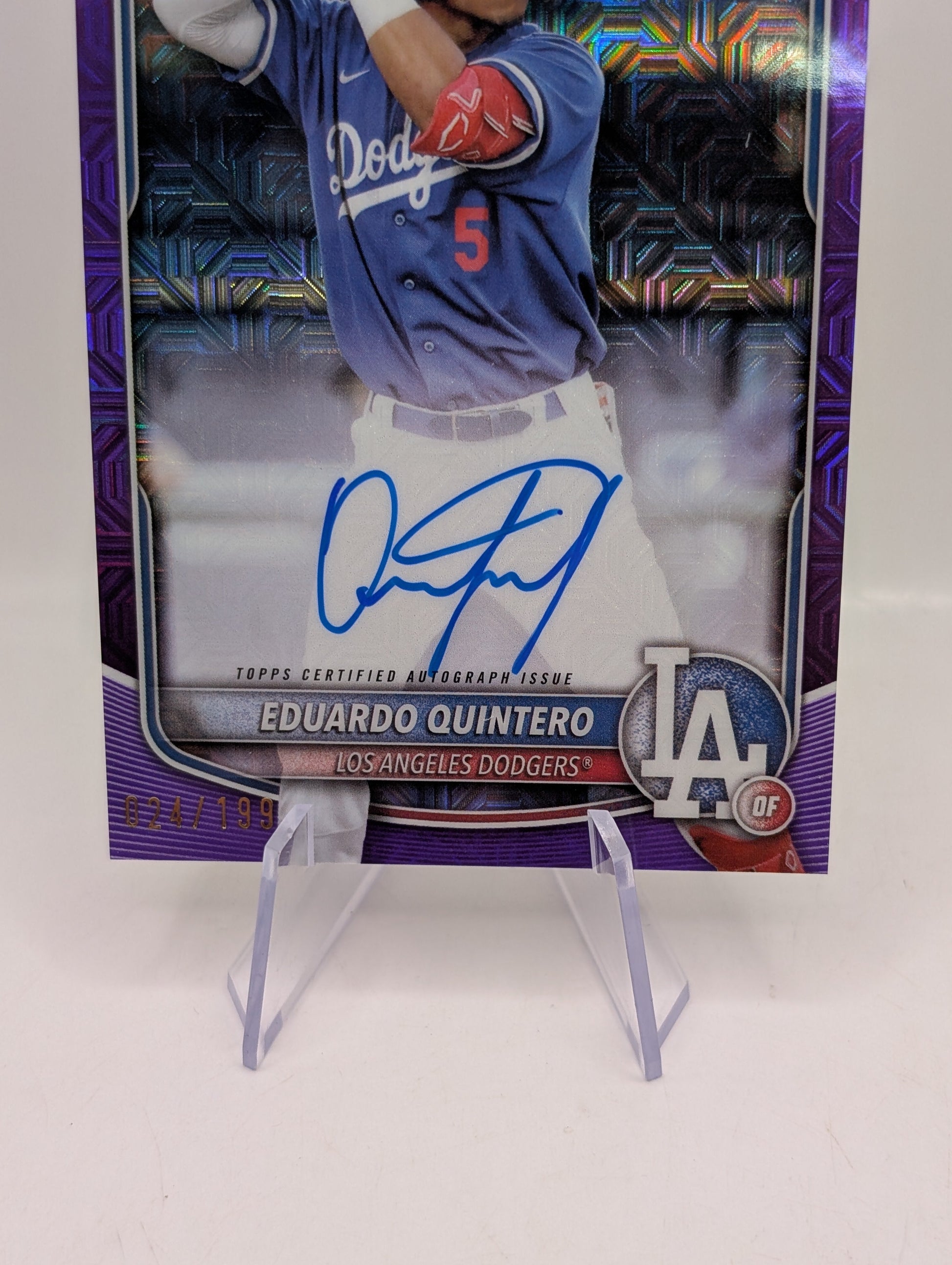 2025 Bowman Chrome Eduardo Quintero Purple Mojo Auto /199 Dodgers FRENLY BRICKS - Open 7 Days