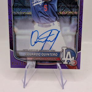 2025 Bowman Chrome Eduardo Quintero Purple Mojo Auto /199 Dodgers FRENLY BRICKS - Open 7 Days