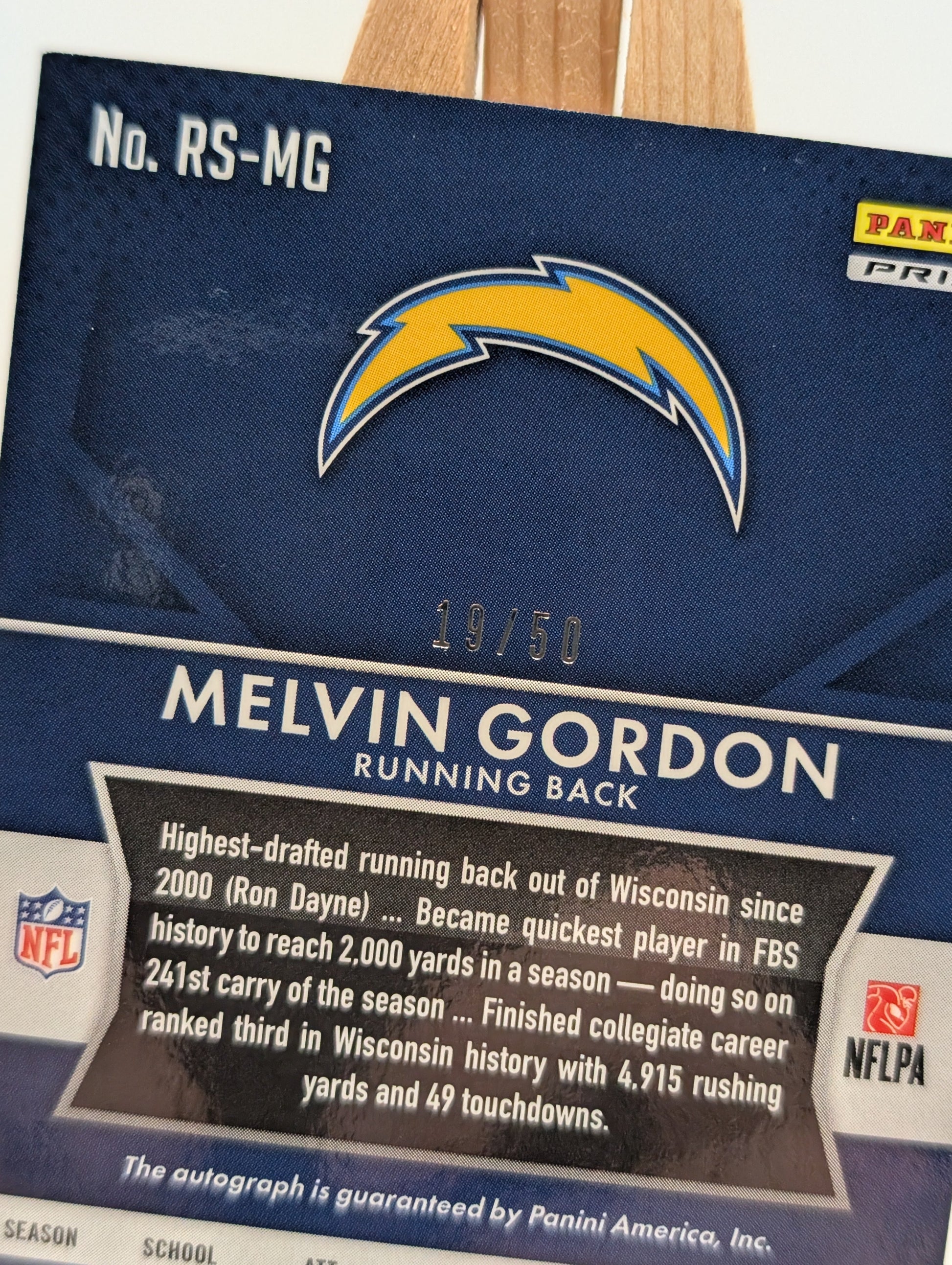 2015 Prizm Melvin Gordon Rookie RC Rookie Auto #RS-MG Chargers /50 FRENLY BRICKS - Open 7 Days