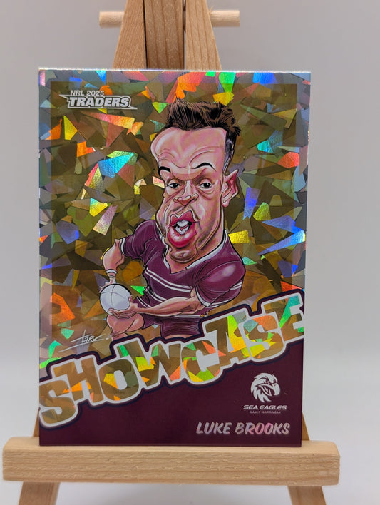 2025 NRL Traders Showcase Caricatures Gold SG08 Luke Brooks Sea Eagles FRENLY BRICKS - Open 7 Days