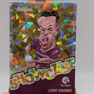 2025 NRL Traders Showcase Caricatures Gold SG08 Luke Brooks Sea Eagles FRENLY BRICKS - Open 7 Days