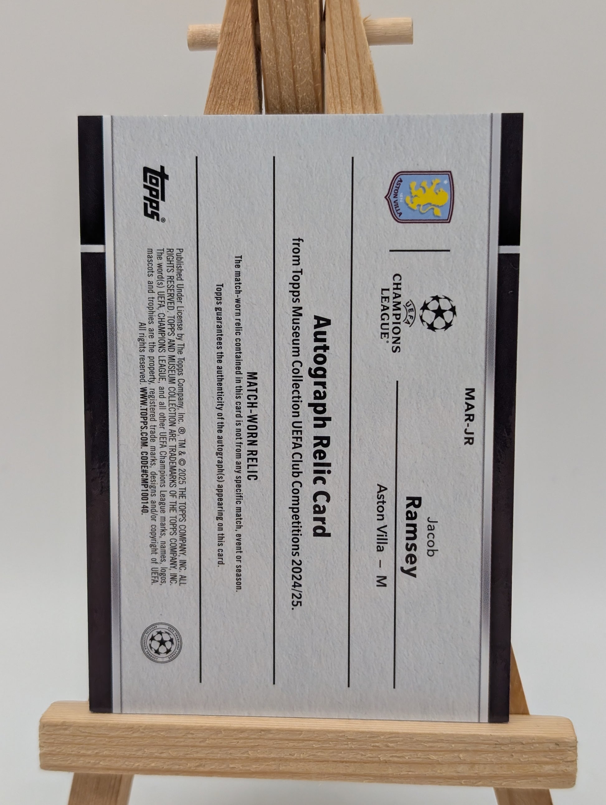 Jacob Ramsey 2024-25 Topps Museum Collcetion UCC Auto Relic #MAR-JR /75