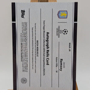 Jacob Ramsey 2024-25 Topps Museum Collcetion UCC Auto Relic #MAR-JR /75