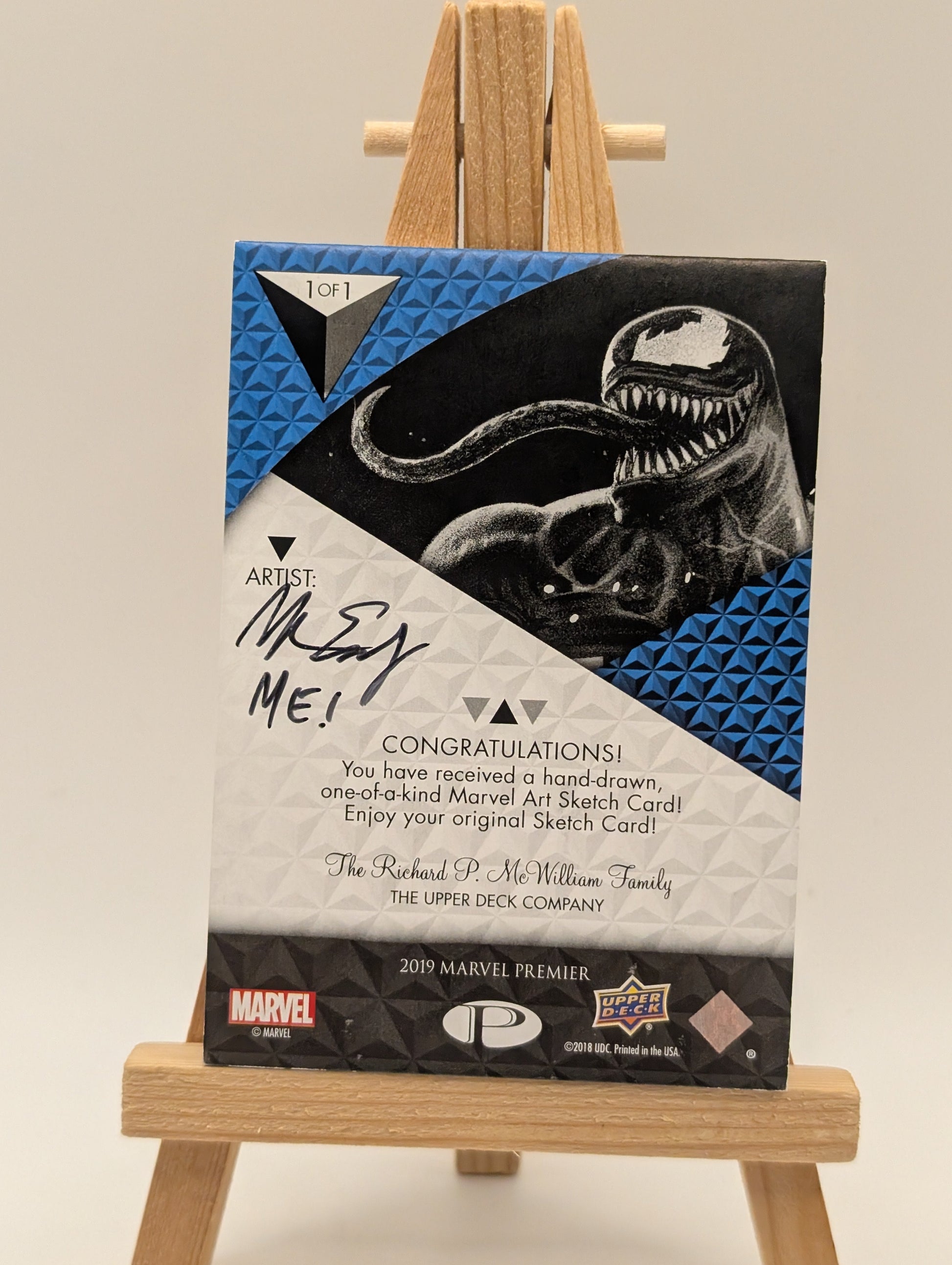 2019 Upper Deck Marvel Premier Sketch Cards Dual Panel Auto Signed 1/1 VENOM FRENLY BRICKS - Open 7 Days