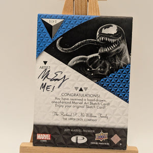 2019 Upper Deck Marvel Premier Sketch Cards Dual Panel Auto Signed 1/1 VENOM FRENLY BRICKS - Open 7 Days
