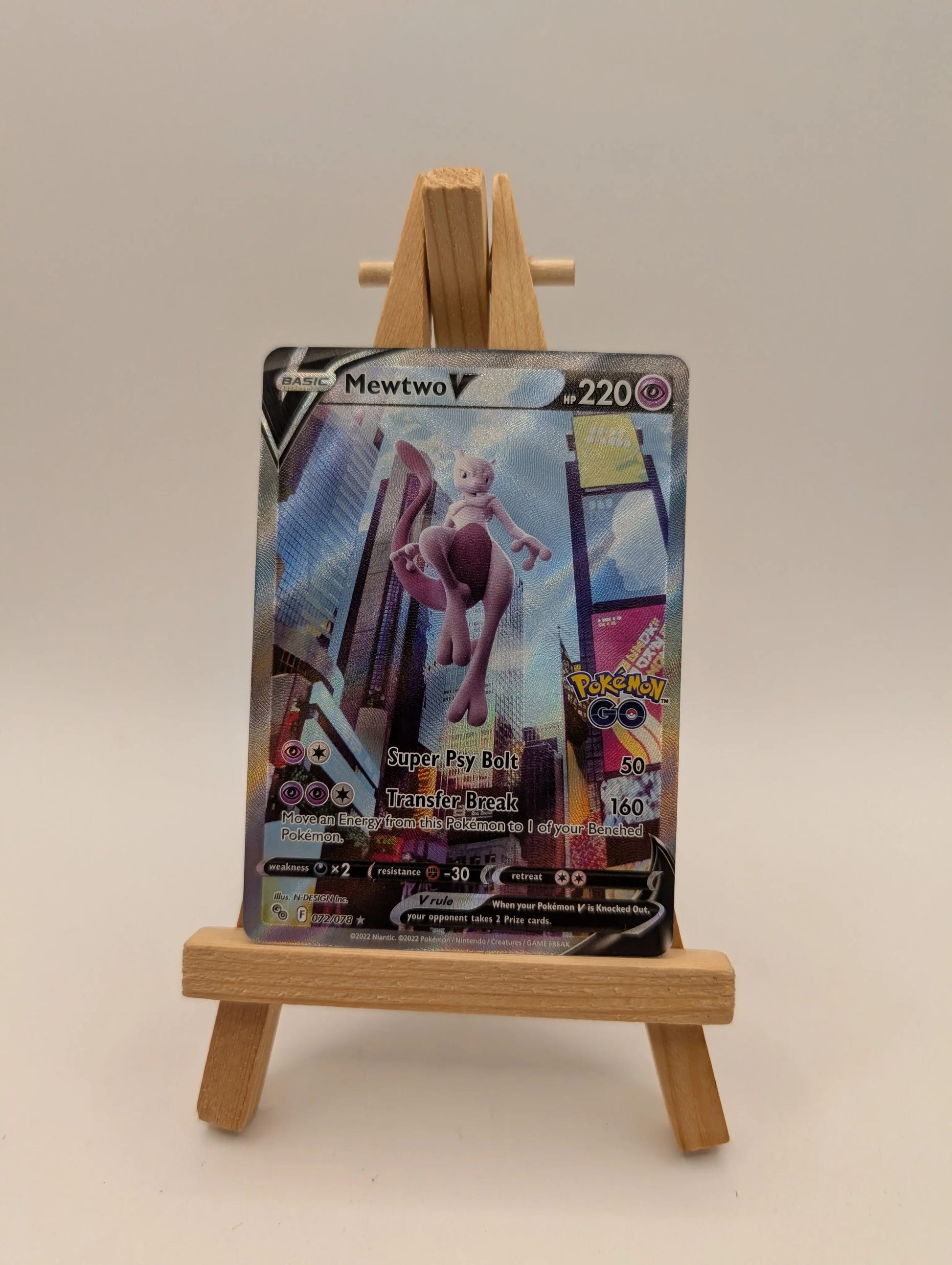 Mewtwo V - Pokemon GO FULL ALT ART Holo Foil Ultra Rare #072/078 FRENLY BRICKS - Open 7 Days image 1