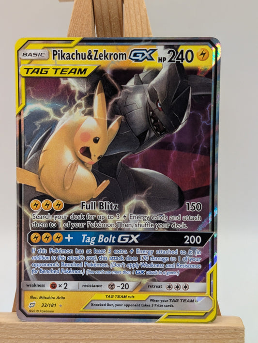 Pikachu & Zekrom GX 33/181 Sun & Moon Team Up (NM) FRENLY BRICKS - Open 7 Days