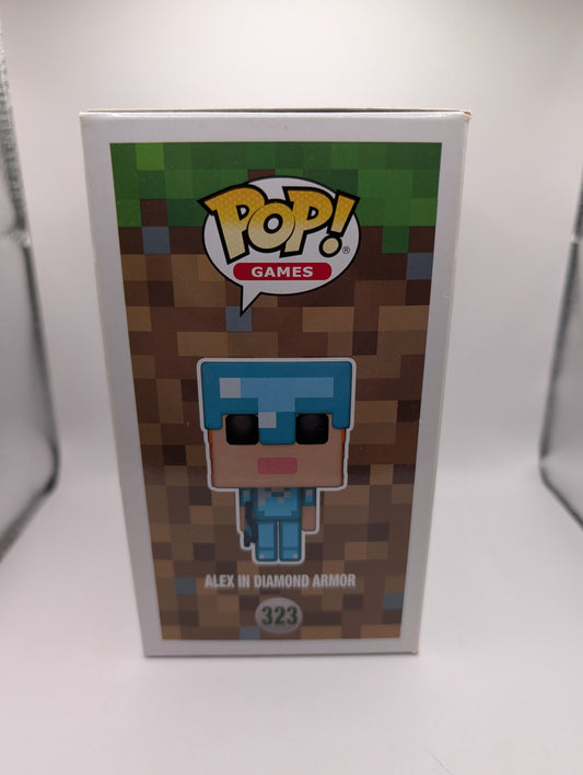 Funko Pop!  Minecraft - Alex In Diamond Armor # 323 2018 vaulted FRENLY BRICKS - Open 7 Days