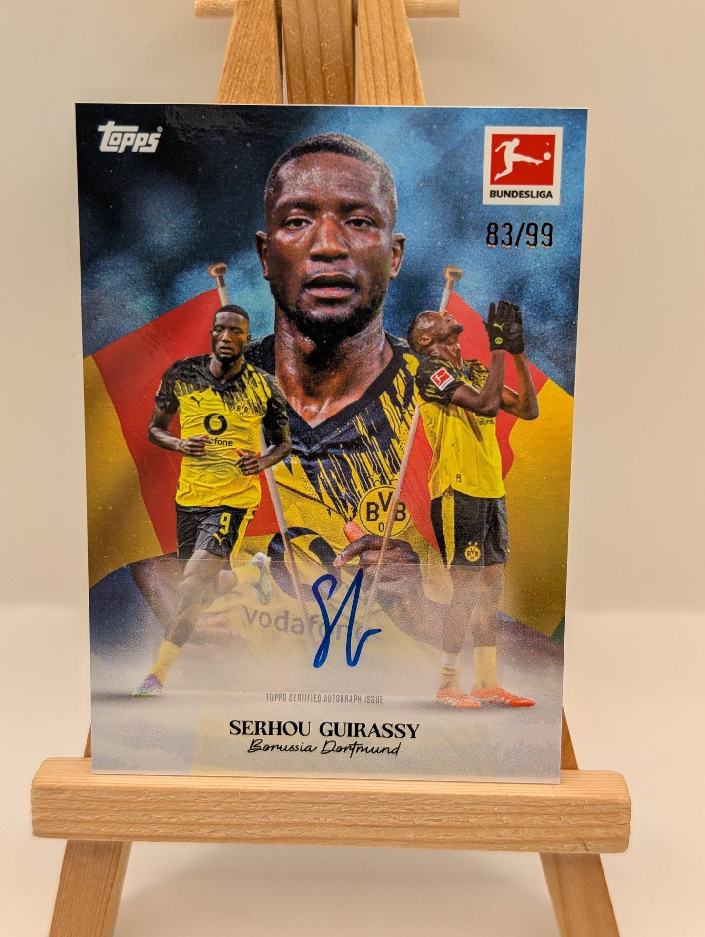 2025-26 Topps International Stars Bundesliga Serhou Guirassy Blue Auto #/99 FRENLY BRICKS - Open 7 Days