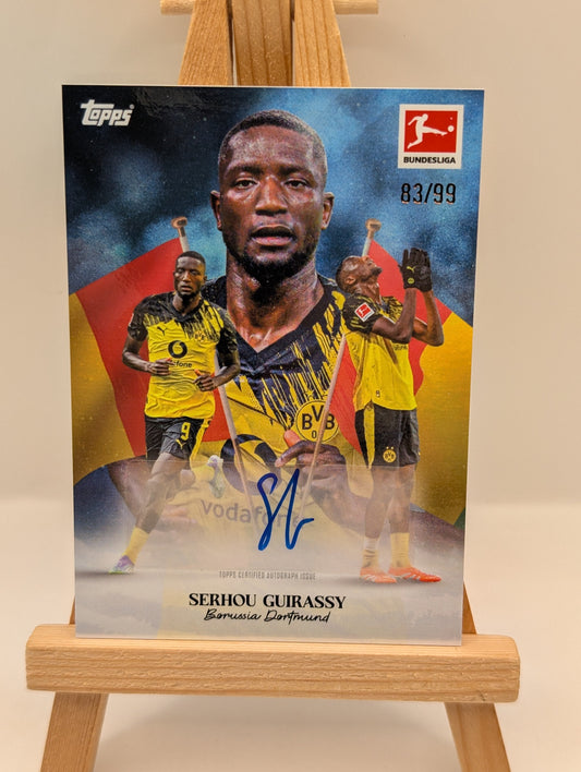 2025-26 Topps International Stars Bundesliga Serhou Guirassy Blue Auto #/99 FRENLY BRICKS - Open 7 Days