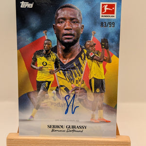 2025-26 Topps International Stars Bundesliga Serhou Guirassy Blue Auto #/99 FRENLY BRICKS - Open 7 Days