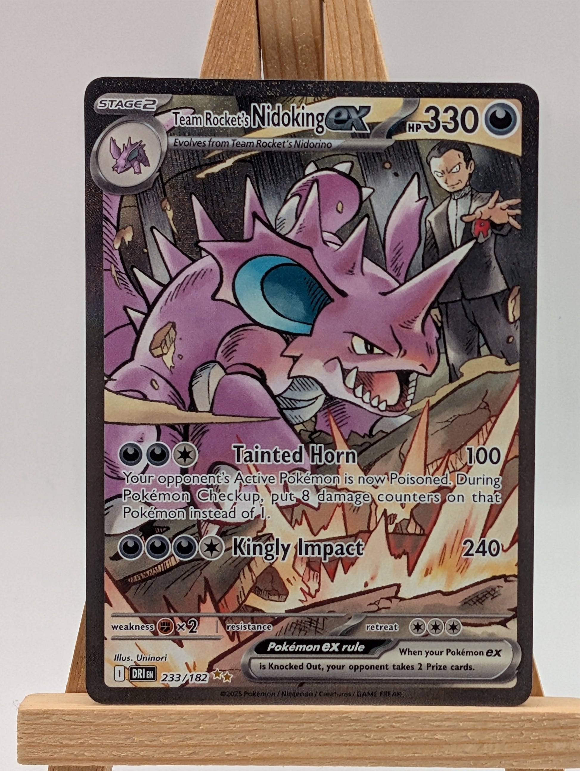 POKEMON TCG - TEAM ROCKET'S NIDOKING EX 233/182 DESTINED RIVALS SPECIAL ILLUSTRA FRENLY BRICKS - Open 7 Days