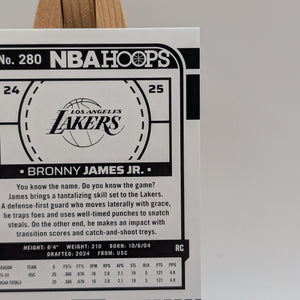 2024-25 BRONNY JAMES JR /99 PANINI HOOPS ROOKIE RC #280