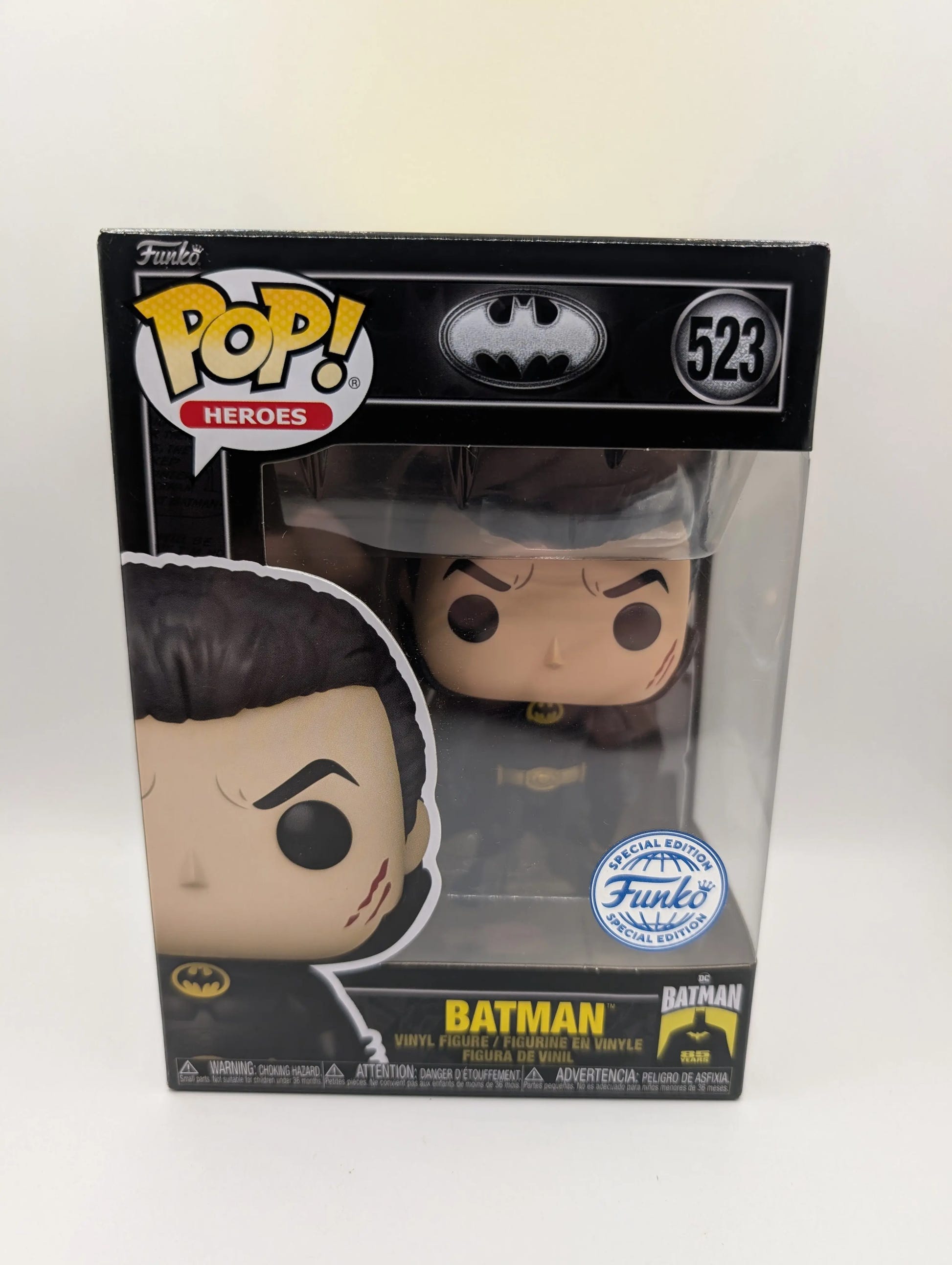 Batman - Batman (Unmasked) 85th Anniversary Pop! Vinyl Figure (RS) #523 FRENLY BRICKS - Open 7 Days image 1
