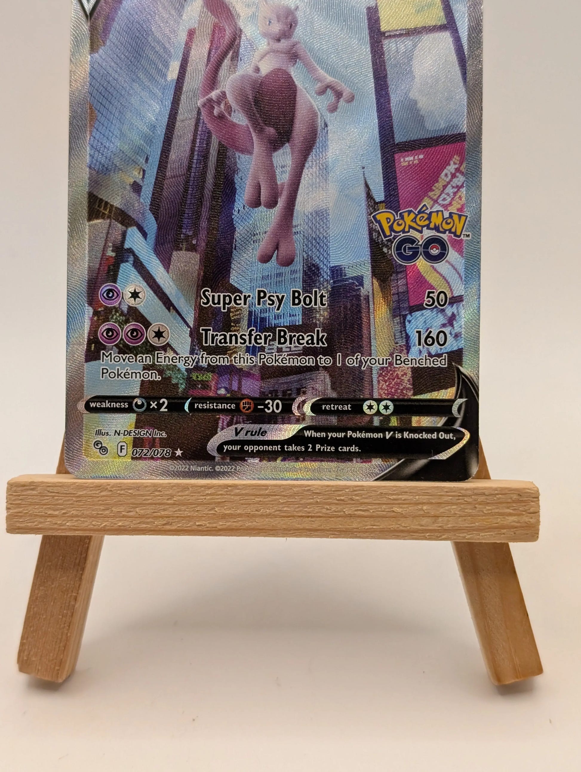 Mewtwo V - Pokemon GO FULL ALT ART Holo Foil Ultra Rare #072/078 FRENLY BRICKS - Open 7 Days image 2