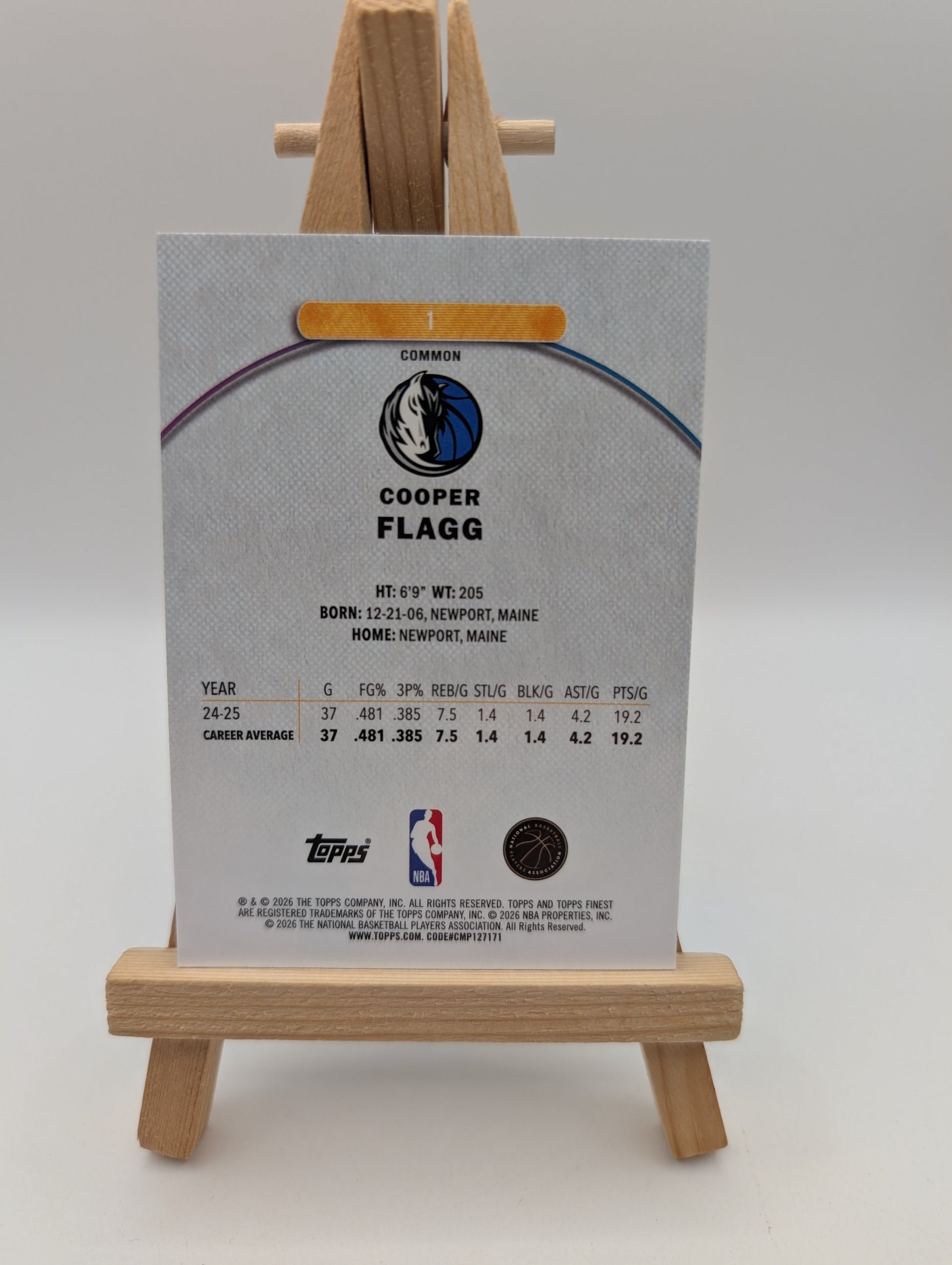 2025-26 Topps Finest COOPER FLAGG Common Rookie Oil Spill #1 FRENLY BRICKS - Open 7 Days