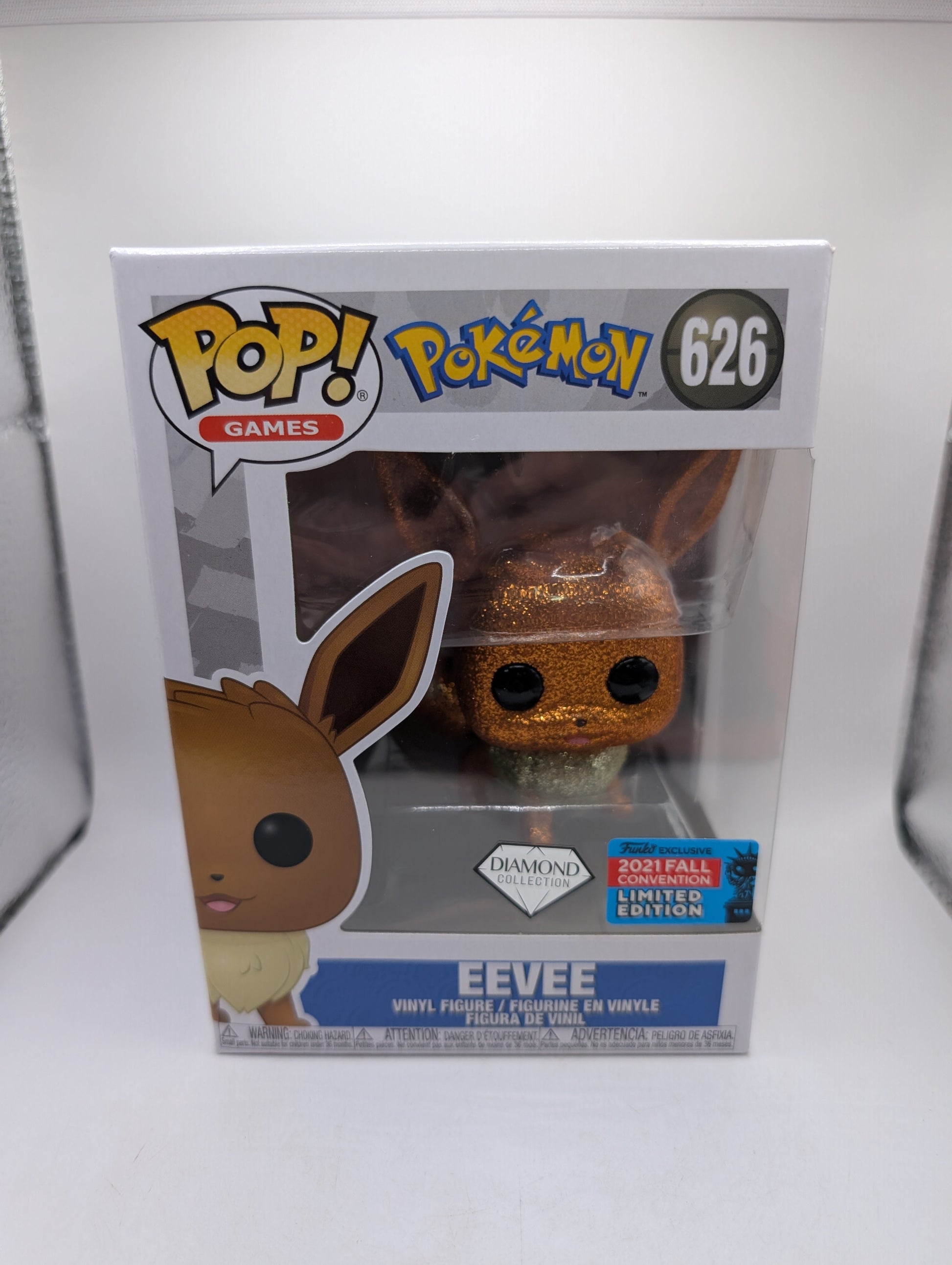 Funko POP! Vinyl Pokemon - Diamond Glitter Eevee Fall Convention 2021 #626 FRENLY BRICKS - Open 7 Days