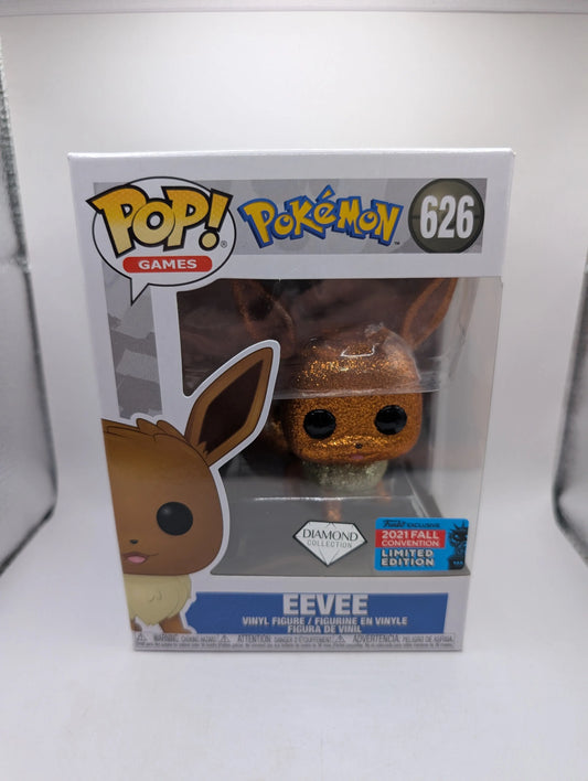 Funko POP! Vinyl Pokemon - Diamond Glitter Eevee Fall Convention 2021 #626 FRENLY BRICKS - Open 7 Days