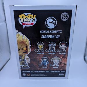 Funko Pop! Vinyl Scorpion Flaming Skull 255 Mortal Kombat X (2017) FRENLY BRICKS - Open 7 Days