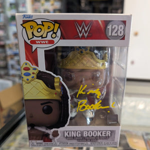 WWE - King Booker Pop! Vinyl Figure #128 signed with COA see pics FRENLY BRICKS - Open 7 Days