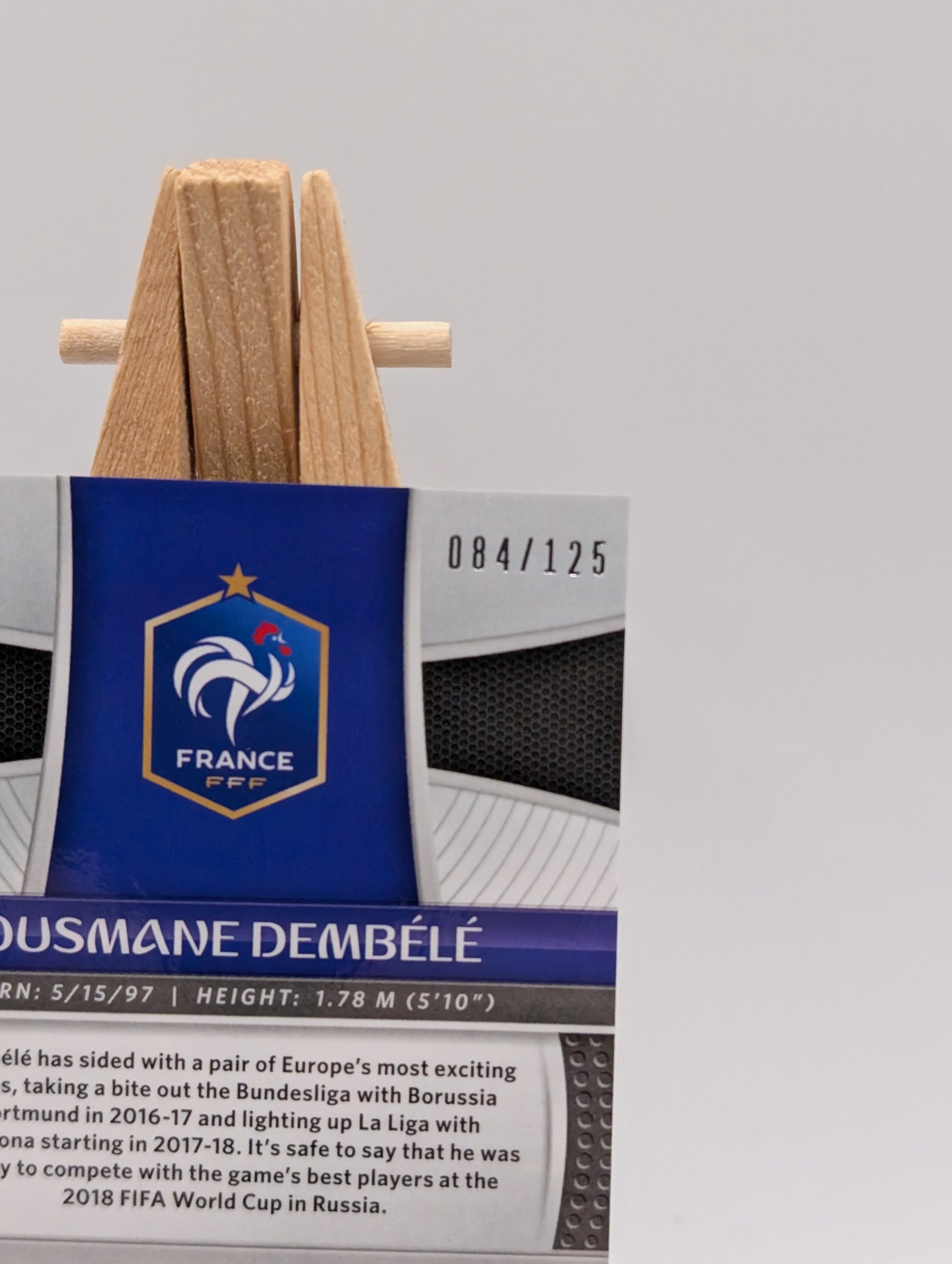 2018 Panini Prizm World Cup #85 Ousmane Dembele Light Blue Lazer #/125 France