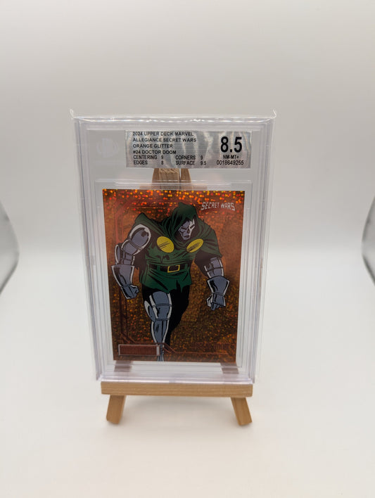 2024 Marvel Allegiance Secret Wars Orange Glitter Card #24 Doctor Doom #/199 BGS 8.5 FRENLY BRICKS - Open 7 Days