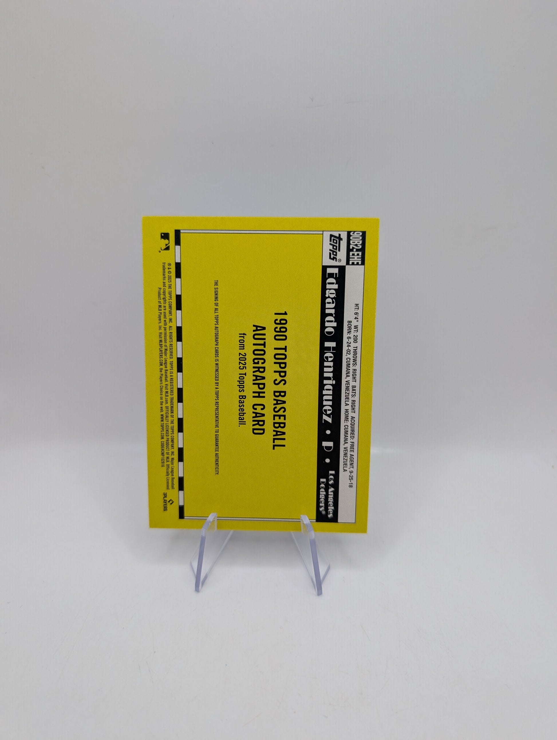 EDGARDO HENRIQUEZ (RC) On Card Auto 2025 Topps Update Series 1990 35th Retro FRENLY BRICKS - Open 7 Days