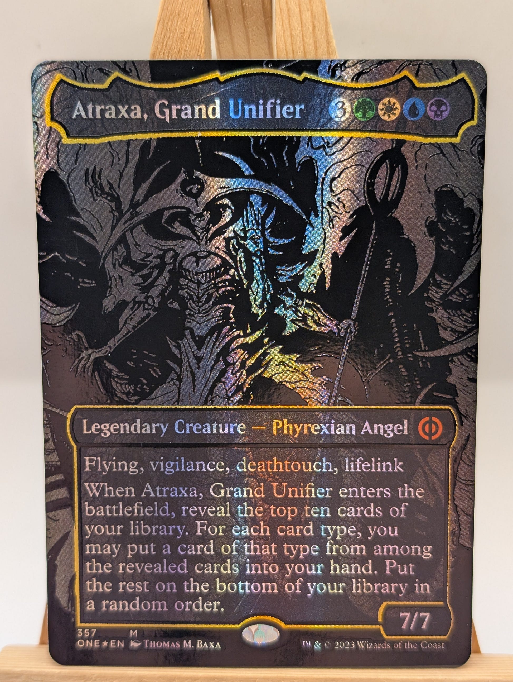Atraxa, Grand Unifier [Oil Slick Raised Foil] | Phyrexia: All Will Be One MTG 357 FRENLY BRICKS - Open 7 Days image 2
