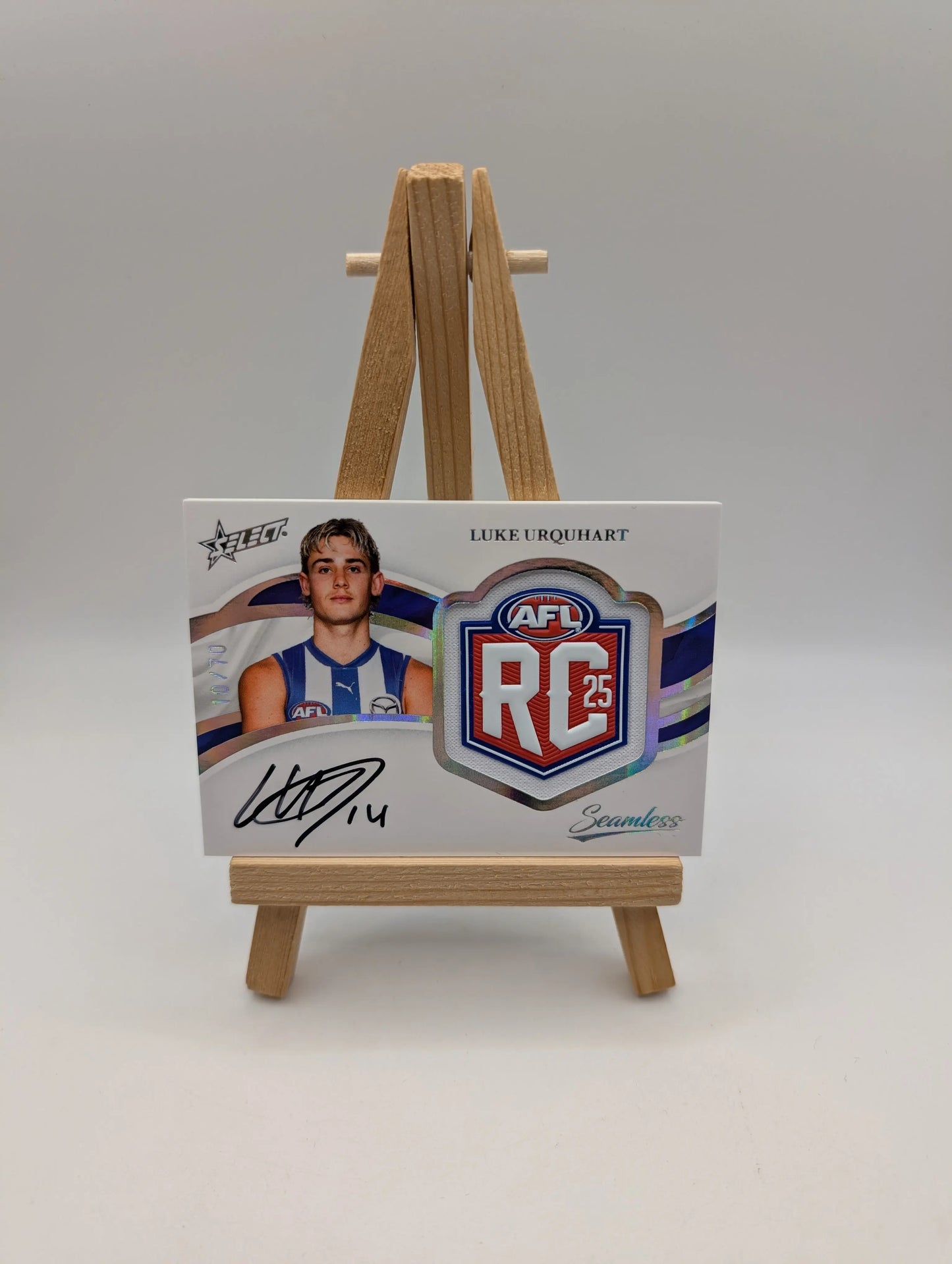 2025 AFL Select Seemless Rookie Badge Auto Luke Urquhart North Melbourne RC /70 FRENLY BRICKS - Open 7 Days