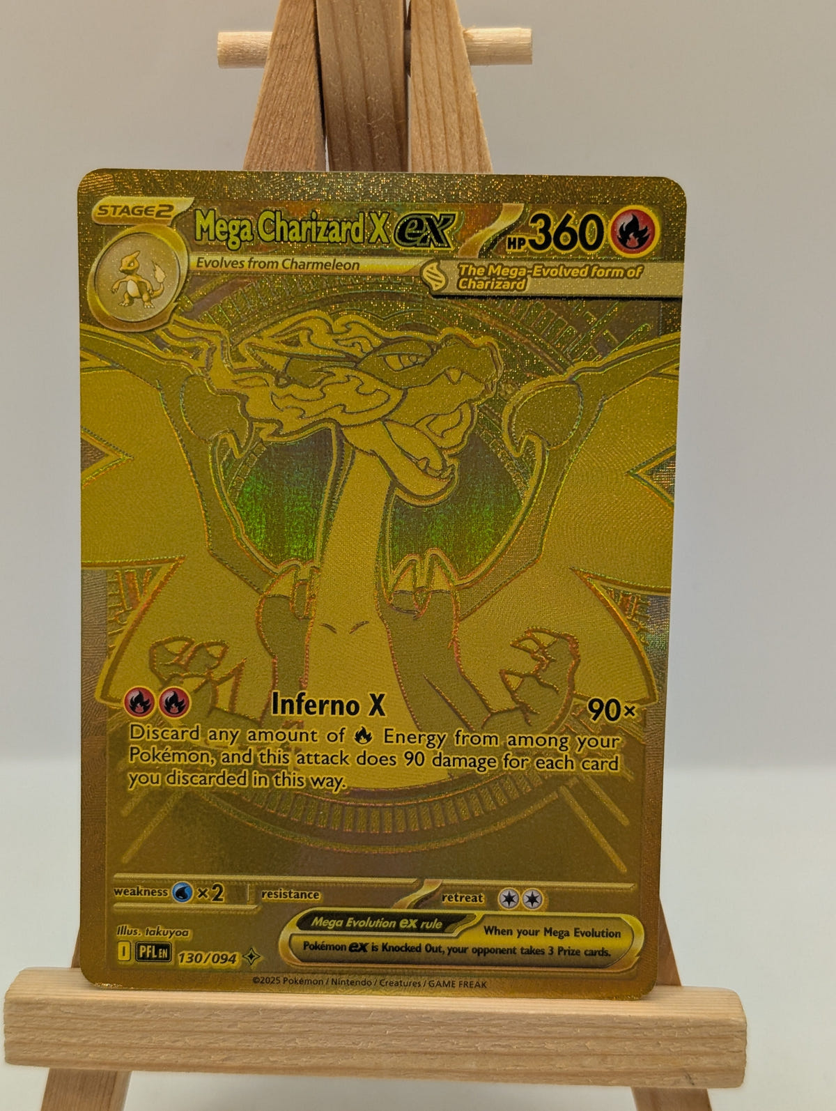 Mega Charizard X EX 130/094 Gold - Phantasmal Flames LP FRENLY BRICKS - Open 7 Days image 2