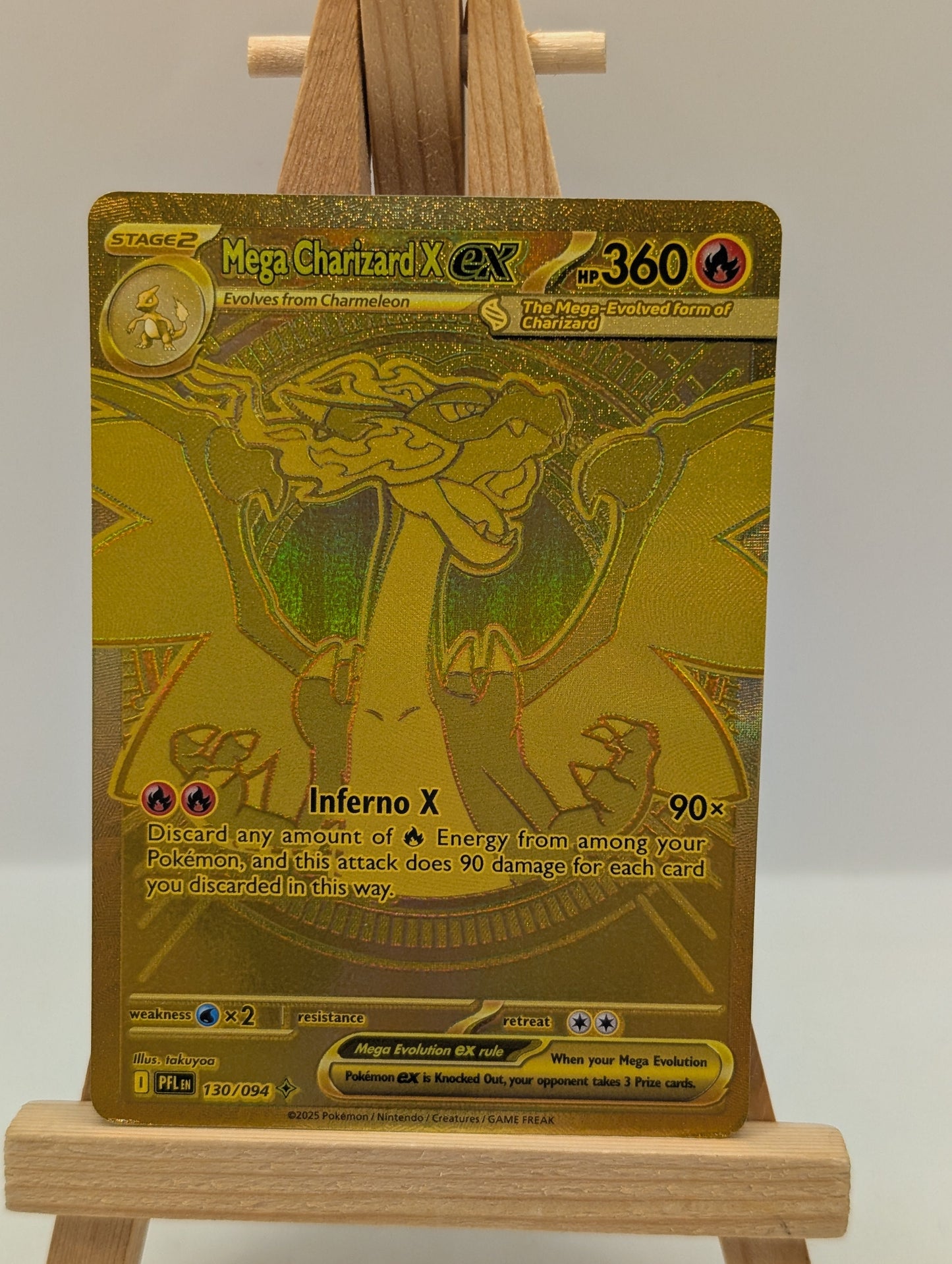 Mega Charizard X EX 130/094 Gold - Phantasmal Flames Lp FRENLY BRICKS - Open 7 Days