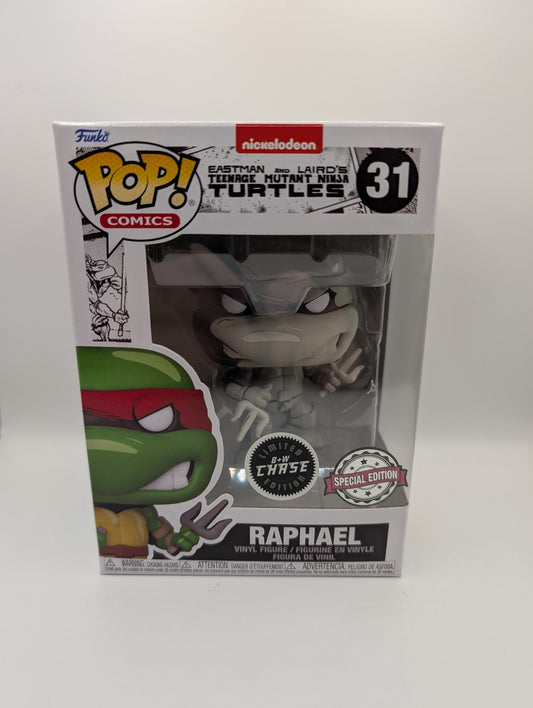Funko Pop TMNT - Raphael Vinyl Figure #31 - Black and White Chase Edition FRENLY BRICKS - Open 7 Days