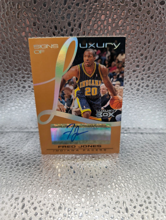 Fred Jones-Pacers-2004-05 Luxury Box Signs of Luxury Autograph #SL-FJ /75 FRENLY BRICKS - Open 7 Days